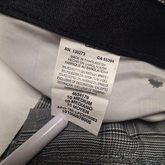 Lee Womens Straight Leg Pants Mid Rise Flex Motion Business Womens 10 Gray Plaid - Picture 5 of 8